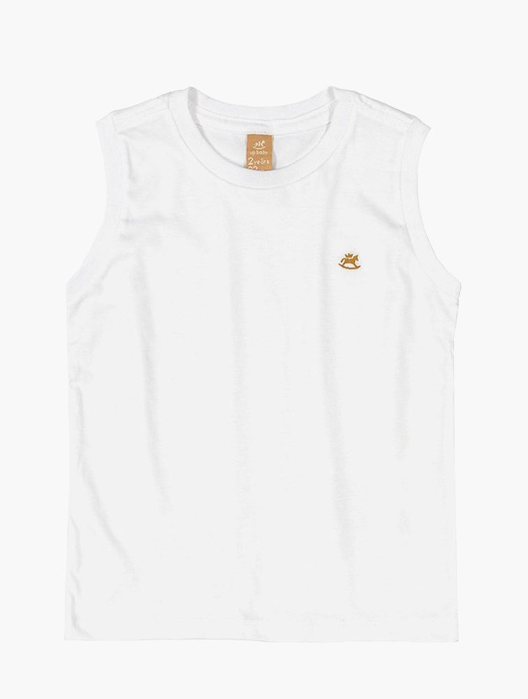 MyRunway Shop UP Baby Boys White Sleeveless Vest for Kids from